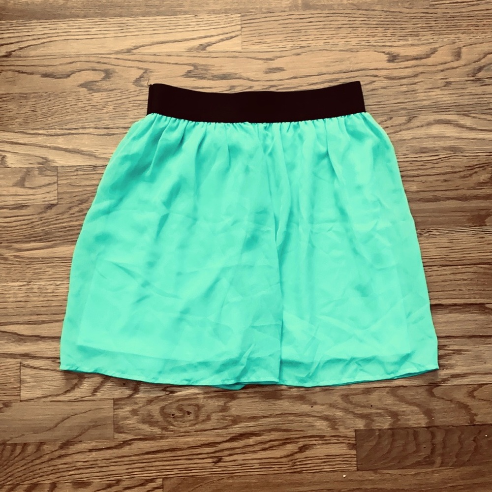 Green chiffon skirt
